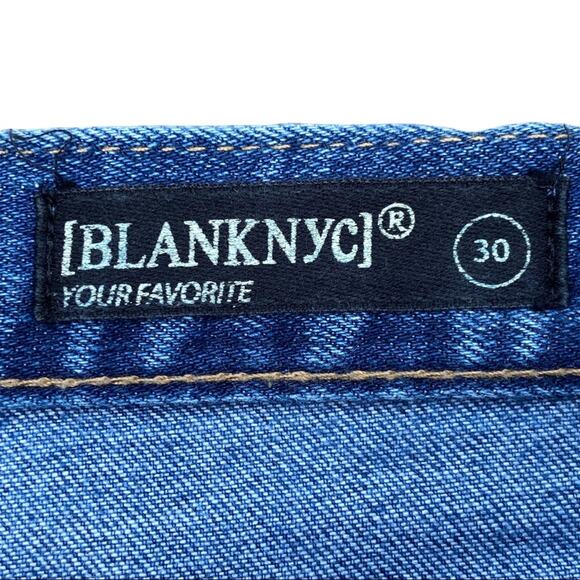 BLANK NYC High Rise Button Fly Destructed Hem Finish 5 Pocket Jeans Size 30 - Picture 6 of 8
